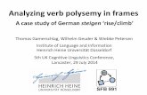 Analyzing verb polysemy in frames - uni-duesseldorf.depetersen/slides/UK-CLC5.pdf · Major uses of the German movement verb steigen 'climb, rise, step' The German verb steigen can