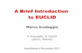 A Brief Introduction to EUCLID - INAF · A Brief Introduction to EUCLID Marco Scodeggio P. Franzetti, ... (M Kümmel,J.R. Walsh, ... Marco Scodeggio ...