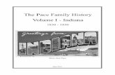 The Pace Family History Volume I - Indiana - … Pace Family/Pace... · The Pace Family History Volume I - Indiana 1830 - 1930 May 2012 Brian Alan Pace . 2 Forward ... Lewis Wininger