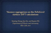 Vacancy segregation on the FeS2 001 surface: DFT calculationslawm/Yanning 3-15-11.pdf · Vacancy segregation on the FeS2!001" surface: DFT calculations Yanning Zhang, Jun Hu, and
