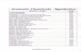 Aromqtic Chemico,ls - Sgnthetics - Elan Chemical · Aromqtic Chemico,l"s - Sgnthetics PRODUCT NAIUIE FEME 2-ACW 3726 ACETYL PROPION'TL 2847 '\LDEIIYDE C-74 (Go;mma Undecq.lactone)