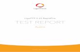 LigoPTP 5-23 RapidFire TEST REPORT - Welcome to … · Throughput results measured with Mikrotik bandwidth tester Channel size UDP throughput simplex 40 MHz 270 Mbps 80 MHz 450 …
