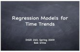 Regression Models for Time Trends - Statistics …stine/insr260_2009/lectures/trend.pdf · Regression Models for Time Trends INSR 260, Spring 2009 Bob Stine 1. ... Mean Square 600.4501