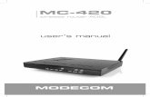 Instrukcja MC-420 poprawka 2serwer1358296.home.pl/softy/ENG/Network Devices/Routers/MC-420…2 WIRELESS ROUTER ADSL 1. Introduction 3 1.1 Introduction 3 1.2 Product Features 4 2. Hardware