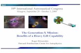Gen-X 59th International Astronautical Congress · 59th International Astronautical Congress Glasgow, September 29 - October 3, 2008 The Generation-X Mission: ... Ares V capability