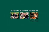 Western Reserve Academy - wra.net · 2 Western Reserve Academy Faculty Chairs E.E. Ford Foundation Chair John W. Hallowell Chair in Ethics and Philosophy Independence Foundation Chair