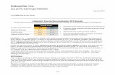 Sales and Revenues Caterpillar Reports Second … · (more) Caterpillar Inc. 2Q 2018 Earnings Release July 30, 2018 FOR IMMEDIATE RELEASE Caterpillar Reports Second-Quarter 2018 …
