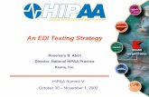 An EDI Testing Strategy - Global Health Care · An EDI Testing Strategy Rosemary B. Abell Director, National HIPAA Practice Keane, Inc. HIPAA Summit V October 30 – November 1, 2002