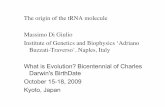 The origin of the tRNA molecule Massimo Di Giulio Buzzati ... · The origin of the tRNA molecule ! Massimo Di Giulio ! Institute of Genetics and Biophysics ÔAdriano Buzzati-TraversoÕ,