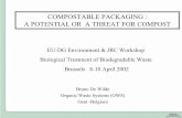 COMPOSTABLE PACKAGING : A POTENTIAL OR A …ec.europa.eu/environment/waste/compost/presentations/dewilde.pdf · TEST SCHEME AND EVALUATION CRITERIA COMPOST 1) MATERIAL CHARACTERISTICS