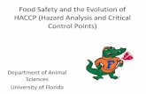 Food Safety and the Evolution of HACCP (Hazard …animal.ifas.ufl.edu/meat_extension/resources/docs/intro_haccp.pdf · Food Safety and the Evolution of HACCP (Hazard Analysis and