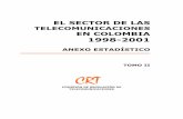 TELECOMUNICACIONES EN COLOMBIA 1998-2001colombiatic.mintic.gov.co/602/articles-7900_Las_Telecomunicaciones... · Equivalentes del canal B del RDSI 2 208.921 330.751 ND ND Abonados