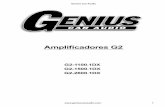 Amplificadores G2 - geniuscarsusa.com · Genius Car Audio 2  CARACTERISTICAS. G2-1100.1DX • Amplificador tipo Monoblock Clase “D”, Linkable. …
