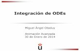 Integración de ODEs - mastergraficos.com · eficientemente (gradiente conjugado, factorización de Cholesky…) Referencias •Notas de Baraff y Witkin. •Libro de Erleben. Title:
