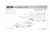 Scout 9 TM - nobles.com€¦ · Operator and Parts Manual Manual de funcionamiento y lista de componentes ES ... Main Brush Width 500 mm / 20 in ... Cargador de baterías 100-240VAC