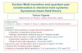 Exciton Mott Transition and Pair Condensantion in … · Exciton Mott transition and quantum pair cont l i i dtd ensation in electron-hl thole systems: Dynamical mean-field theory