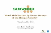 Wood Mobilization by Forest Owners of the Basque … · Wood Mobilization by Forest Owners of the Basque Country Waterford, May 2015 Mrs. Leire Salaberria Executive President of the