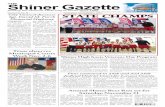 Shiner GazetteTHE - BaerCom - Internet Consulting … · THURSDAY, NOVEMBER 5, 2015 $1.00 ©2015 Shiner Gazette, Shiner, Lavaca County, Texas 77984 Volume 123, No. 45 Serving the