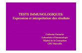 TESTS IMMUNOLOGIQUES: Expression et … · (Oxford Immunotec) Expression des résultats Validation du test Control négatif  20spots Réponse spécifique