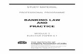 BANKING LAW AND PRACTICE - ICSI€¦ · i STUDY MATERIAL PROFESSIONAL PROGRAMME BANKING LAW AND PRACTICE MODULE 3 ELECTIVE PAPER 9.1 ICSI House, 22, Institutional Area, Lodi Road,