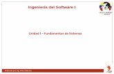 Ingeniería del Software I · Unidad I – Fundamentos de Sistemas . Elaborado por: Ing. Víctor Valencia ... desarrollo de la ciencia, tecnología e innovación, impulsar el fortalecimiento