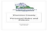 Thurston County Personnel Rules and Policies · Thurston County Personnel Rules and Policies 3 Revised 1/12/2018 THURSTON COUNTY PERSONNEL RULES AND POLICIES …