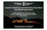 Scientific Research and Astronomy Education: the … · Scientific Research and Astronomy Education: the OAVdA Experience Andrea Bernagozzi on behalf of the staff of the “Fondazione
