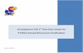 eCompliance COI 1st time User Guide for FY2015 … COI 1st time User Guid… · User Guide: 08012014 0 eCompliance COI 1st time User Guide for FY2015 Annual Disclosure Certification