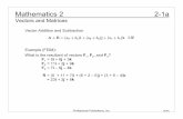 Mathematics 2 2-1a - Valparaiso University Slides/Math2Slides.pdf · Mathematics 2 2-1a Vectors and Matrices Vector Addition and Subtraction Example (FEIM): What is the resultant