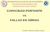 CAPACIDAD PORTANTE vs FALLAS EN Fallas de... · CAPACIDAD PORTANTE vs FALLAS EN OBRAS Profesor: Wilfredo