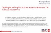 Clopidogrel and Aspirin in Acute Ischemic Stroke … •The risk of stroke ranges from 3% to 15% in the 90 days following minor stroke and TIA. •Clopidogrel and aspirin block platelets