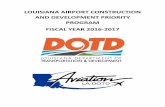 LOUISIANA AIRPORT CONSTRUCTION AND DEVELOPMENT … · louisiana airport construction and development priority program fiscal year 2016-2017