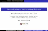 Polynomialpseudo-Booleanoptimization … · Elisabeth Rodriguez-Heck and Yves Crama Quadratizations of pseudo-Boolean functions 1/36. Polynomial pseudo-Boolean optimization Reductions