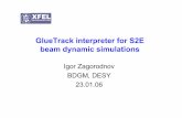 GlueTrack interpreter for S2E beam dynamic … · GlueTrack interpreter for S2E beam dynamic simulations Igor Zagorodnov BDGM, DESY 23.01.06