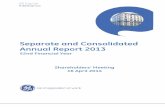 Separate and Consolidated Annual Report 2013 - … · Separate and Consolidated Annual Report 2013 52nd Financial Year Shareholders’ Meeting ... Guido Sazbon Senior Management General