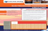 TECNOMAG FolleteriaProducto 01 ElectroimanesCirculares 2014 · ELECTROIMANES PORTANTES CIRCULARES - Carcasa construida en acero de alta permeabilidad magnetica. - Bobinas construidas