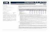 Copamex, S.A. de C.V. - hrratings.com · HR Ratings ratificó las calificaciones de Largo Plazo de “HR BBB+” y de Corto Plazo de “HR3” de Copamex, S.A. de C.V. (Copamex y/o