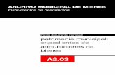Inventario de expedientes de adquisiciones de bienesria.asturias.es/RIA/bitstream/123456789/107/1/mieres_patrimonio... · Restituto García Tuñón y Valdés Sampedro "en representación