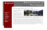 Department of Psychiatry - McGill University · Psychiatry N E W S L E T T E R F A L L 2 0 1 7 . P A G E 2 As mentioned in previous communications, we have been ... Tatiana Sanchez