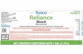 Sysco Reliance Bleach (70271-3-29055) LABEL V4 04222013cru66.cahe.wsu.edu/~picol/pdf/OR/59747.pdf · licals, such as toilet bowl cleaners, rust removers, acid or ami Izardous gases.