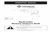 Hydraulic Rotary Impact Drill - Grainger Industrial Supply · The Greenlee Utility Hydraulic Rotary Impact Drill is intended for use with impact-type bits for hammer (impact) drilling