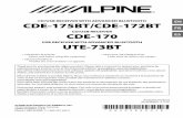 CD/USB RECEIVER WITH ADVANCED BLUETOOTH CDE …support.alpine-usa.com/products/documents/OM_CDE-172BT+CDE-170+UTE... · 2-EN ALPINE CDE-175BT 68-40368Z01-C (EN) 128x182 For safety,