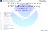 STAR’s Presentations at the 2007 AMS Annual Meeting · 12/01/2007 · Slide 1 STAR’s Presentations at the 2007 AMS Annual Meeting ... Lindsey and Grasso 6. Maturi et al. 7. ...