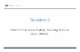 Session 3 - ICAO Doc 10002 R1 3... · Cabin Crew Safety Training Manual • Guidance material on training developed in 1970s – Cabin Attendants’ Safety Training Manual (Doc 7192