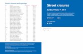 Street closures and openings Street closures .Street closures Sunday, October 7, 2018 The Bank of