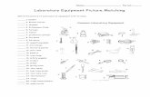 Laboratory Equipment Picture Matching - BIOLOGY 1 COACH … · 2018-08-29 · Measuring mass e. forceps _____ 6. Supporting objects on a ring stand f. funnel _____ 7. Measuring temperature