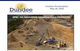 Investor Presentation May 29, 2018 DPM AN INNOVATIVE ... · Investor Presentation May 29, 2018 Krumovgrad Gold Project April 2018 DPM –AN INNOVATIVE, GROWING GOLD PRODUCER