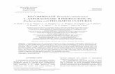 RECOMBINANT Erwinia carotovora L-ASPARAGINASE II … · Escherichia coli FED-BATCH CULTURES G. Roth1,3, J. E. S. Nunes1,3, L. A. Rosado1,2, C. V. Bizarro2, ... Ciência e Tecnologia