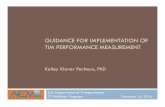 GUIDANCE FOR IMPLEMENTATION OF TIM PERFORMANCE … · GUIDANCE FOR IMPLEMENTATION OF TIM PERFORMANCE MEASUREMENT Kelley Klaver Pecheux, PhD ... Develop concise guidance on the implementation