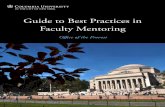 Guide to Best Practices in Faculty Mentoring, · Acknowledgments3 Introduction 4 Letter from the Provost 5 Part I – Mentoring Overview 6 Introduction 6 Rationale and Definitions